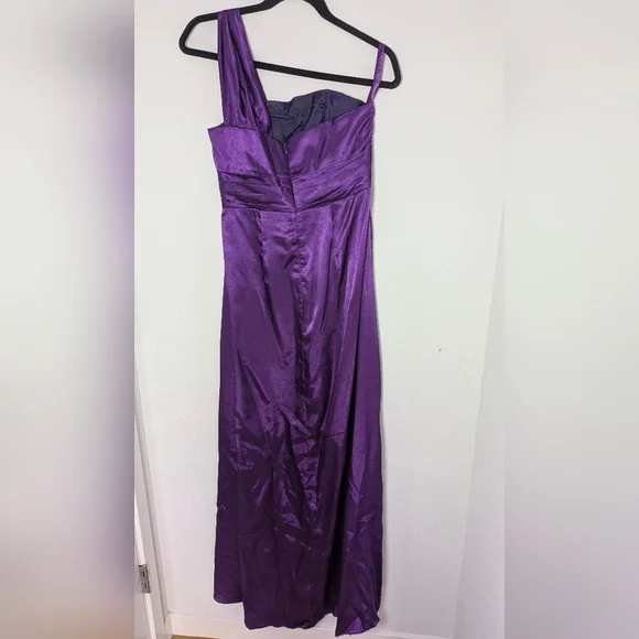 Fashion Finland One Shoulder Purple Long Maxi Dress Sz S Lined Prom Wedding Y2K - Picture 6 of 10